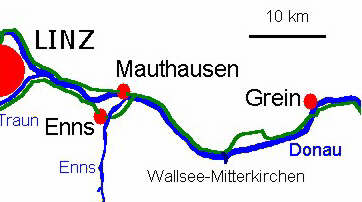 Karte Linz - Grein