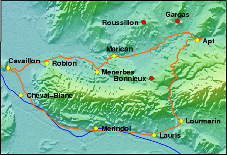 Karte Luberon, Cavaillon